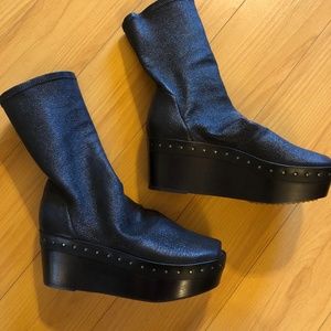 SOLD Rick Owens Sabot Sock Wedge Boot 38